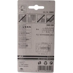 Gasbetondübel 4 Stück 10 x 50 mm mit Setzwerkzeug
