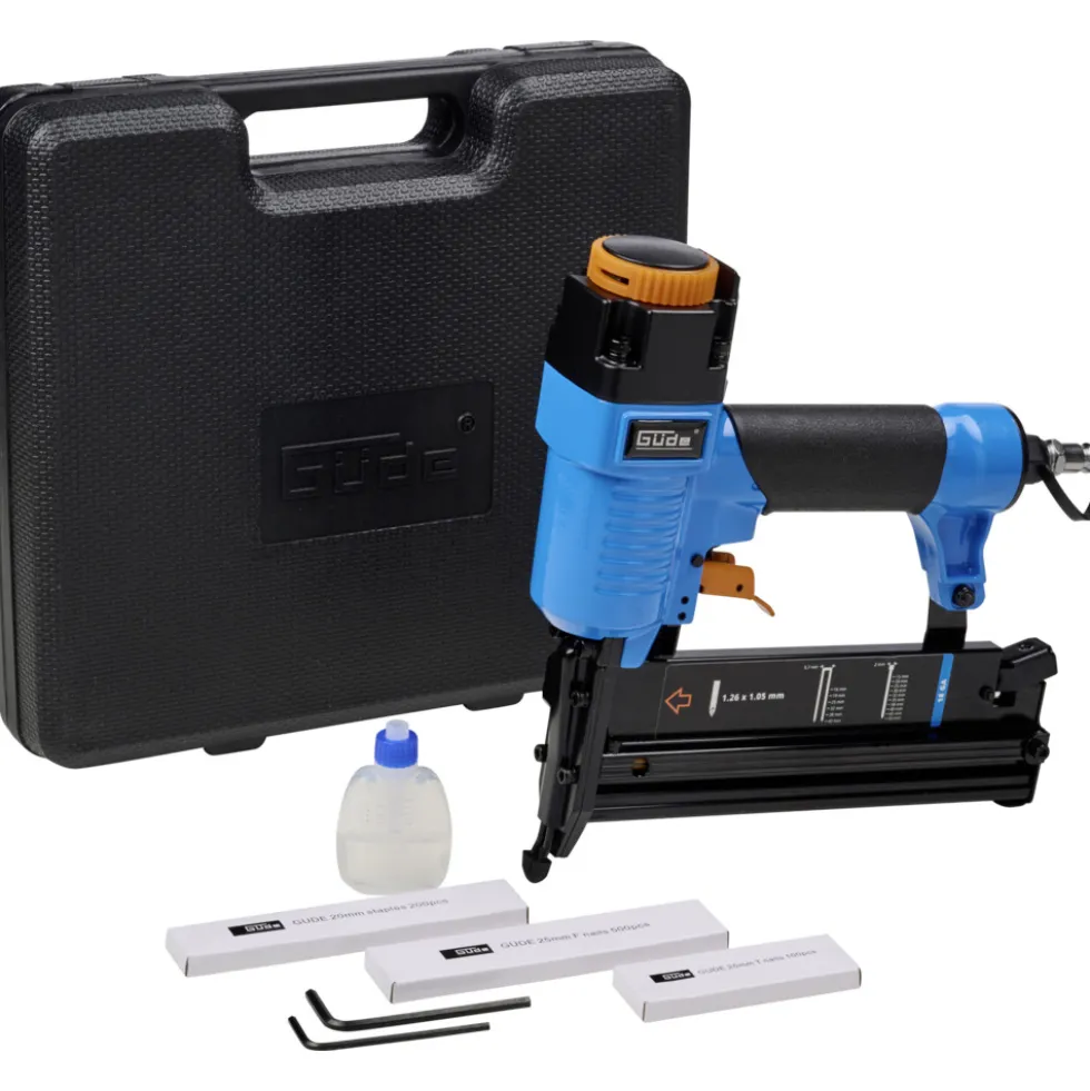 Güde® Drucklufttacker Klammergerät Nagler Kombi-Set