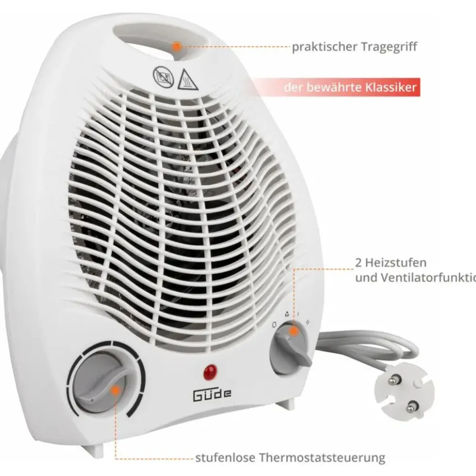 Güde® Heizlüfter GH2000 2000 Watt 2 Heizstufen und einer Kühlstufe