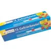 Gefrierbeutel mit Beschriftungsfeld und Verschlussclips