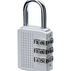 Gepäck Zahlenschloss 8 cm Zinklegierung silber