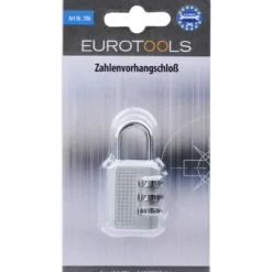 Gepäck Zahlenschloss 8 cm Zinklegierung silber
