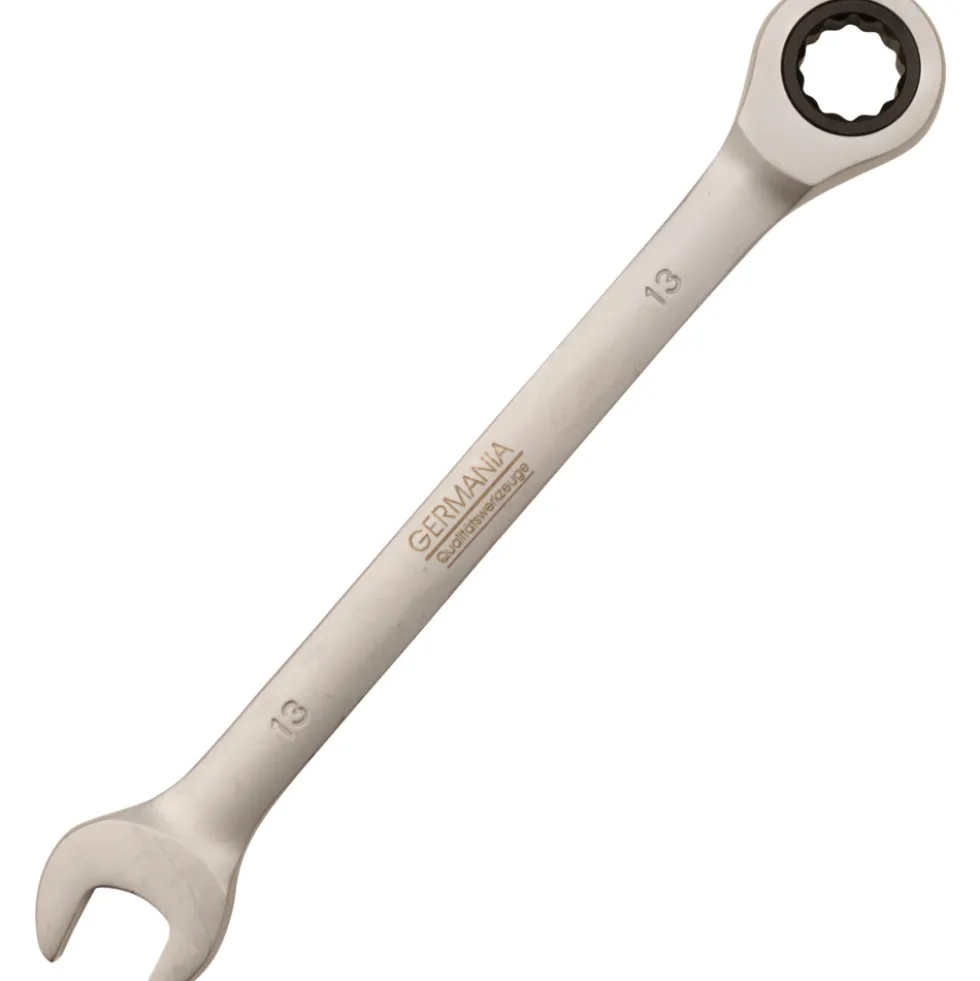 GERMANIA® CV Maulschlüssel Ringschlüssel mit Ratschenfunktion 13 mm satiniert