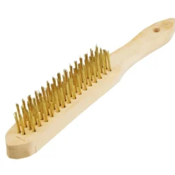 GERMANIA® Drahtbürste 4-reihig Stahl 30x285mm Messingdrahtbürste Messingdraht