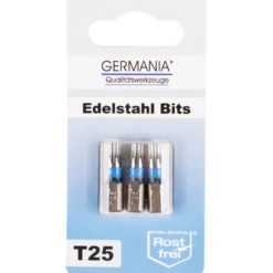 GERMANIA® Edelstahl Bit-Satz T25 TX Sechsrund 3 Stück