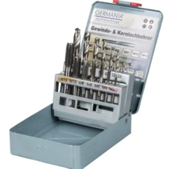 GERMANIA® Gewindebohrer und Kernlochbohrer Set 14-teilig in Metallkassette