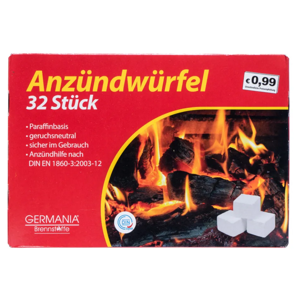 GERMANIA® Grillanzünder 32 Stück in Würfelform