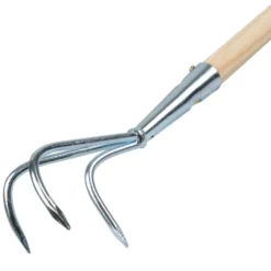 GERMANIA® Grubber mit Holzstiel, 3 Zinken, verzinkt, 157 cm