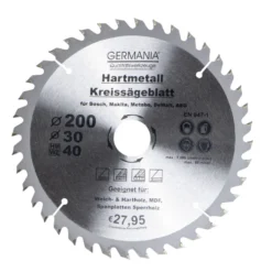 GERMANIA® HM Kreissägeblatt Ø 200mm, 40 Zähne für Holz