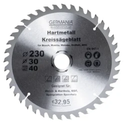 GERMANIA® HM Kreissägeblatt Ø 230mm, 40 Zähne für Holz