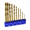 GERMANIA® HSS Bohrer Set 10tlg. Spiralbohrer DIN338 Titan Stahlbohrer Bohrersatz