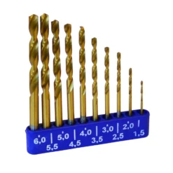 GERMANIA® HSS Bohrer Set 10tlg. Spiralbohrer DIN338 Titan Stahlbohrer Bohrersatz