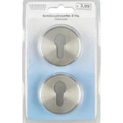 GERMANIA® Profilzylinder-Rosetten 54 mm, 2 Stück, aus Edelstahl