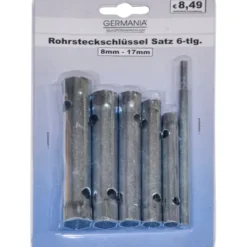 GERMANIA® Rohrsteckschlüssel-Satz 6-teilig, 8 - 17 mm, Stahl verzinkt