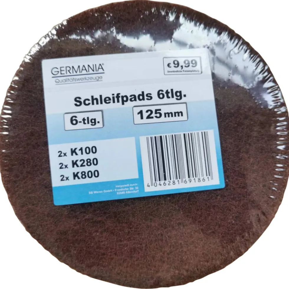 GERMANIA® Schleifpapier-Set 6-teilig 125 mm von K100-800