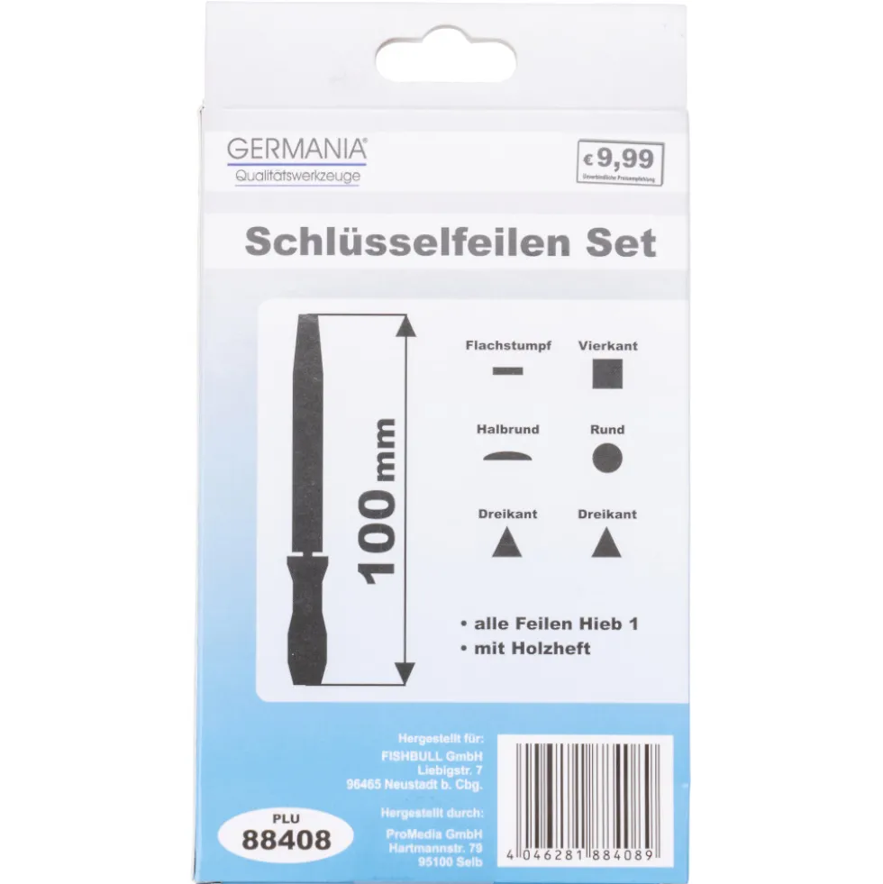 GERMANIA® Schlüsselfeilen Satz 6 -teilig 100 mm mit Holzheft