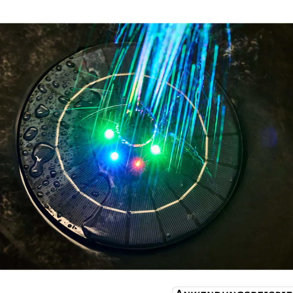 GERMANIA® Solar Springbrunnen mit LED und Rotation