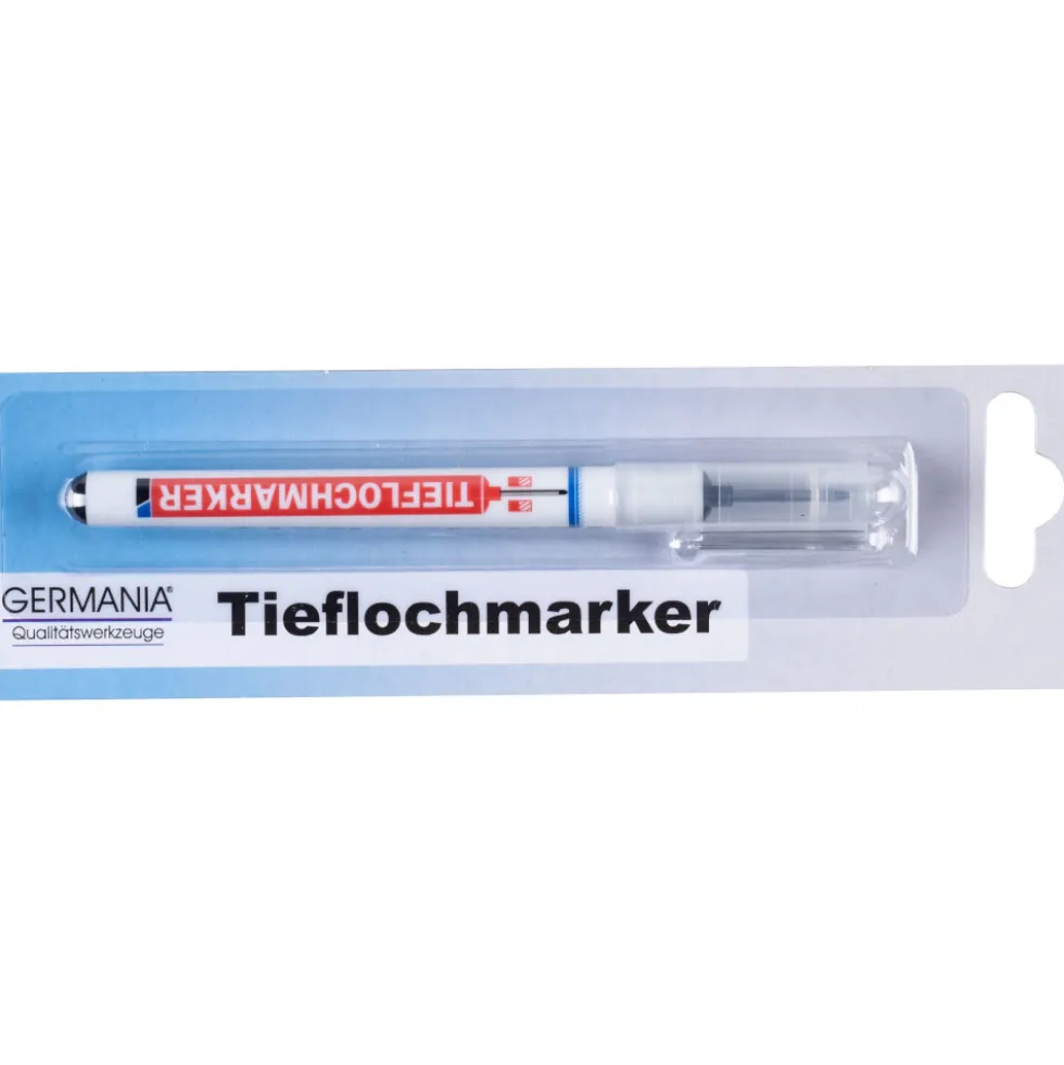 GERMANIA® Tieflochmarker schwarz 140 mm mit Skalierung und Clip