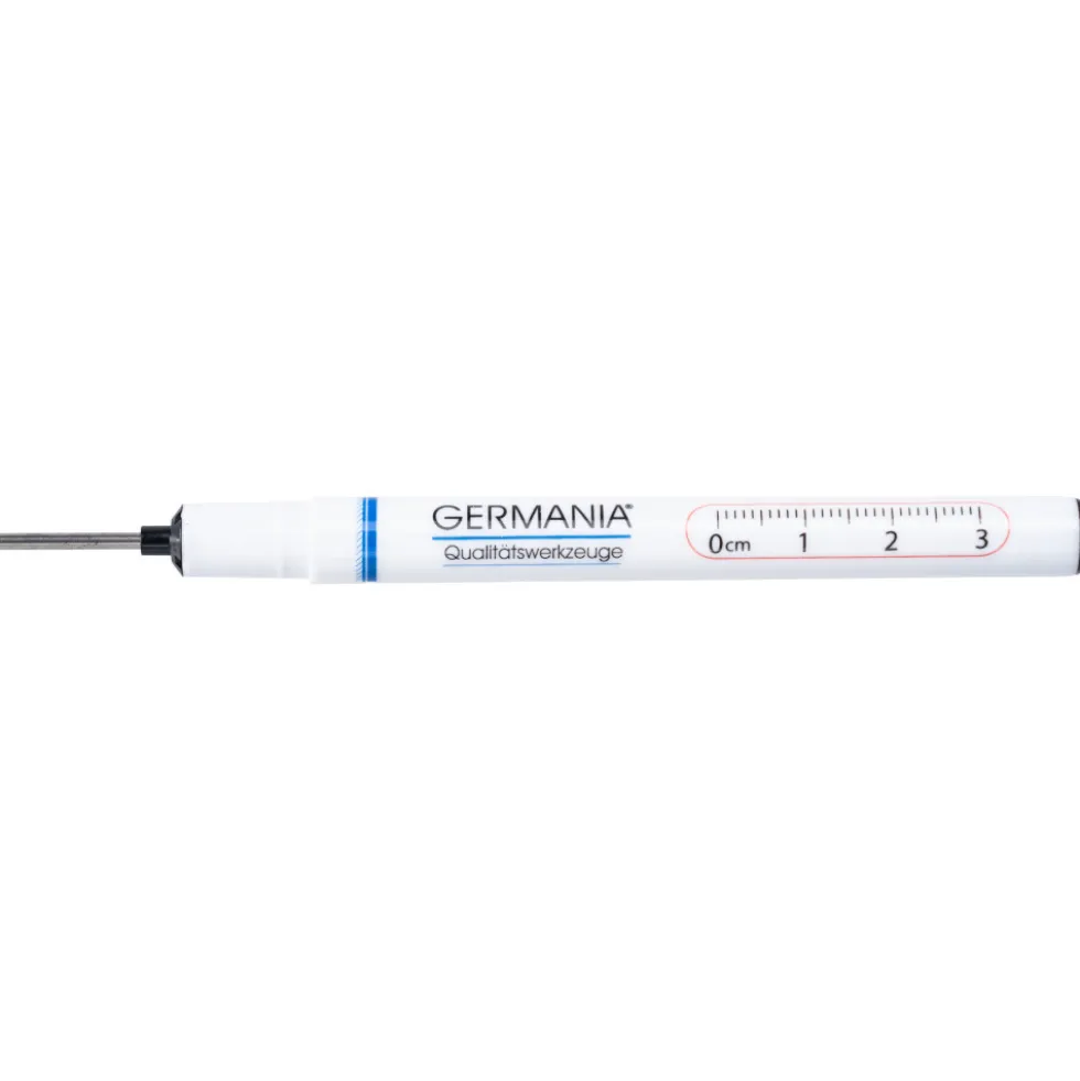 GERMANIA® Tieflochmarker schwarz 140 mm mit Skalierung und Clip