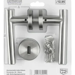 GERMANIA® Türgriffgarnitur Edelstahl L-Form