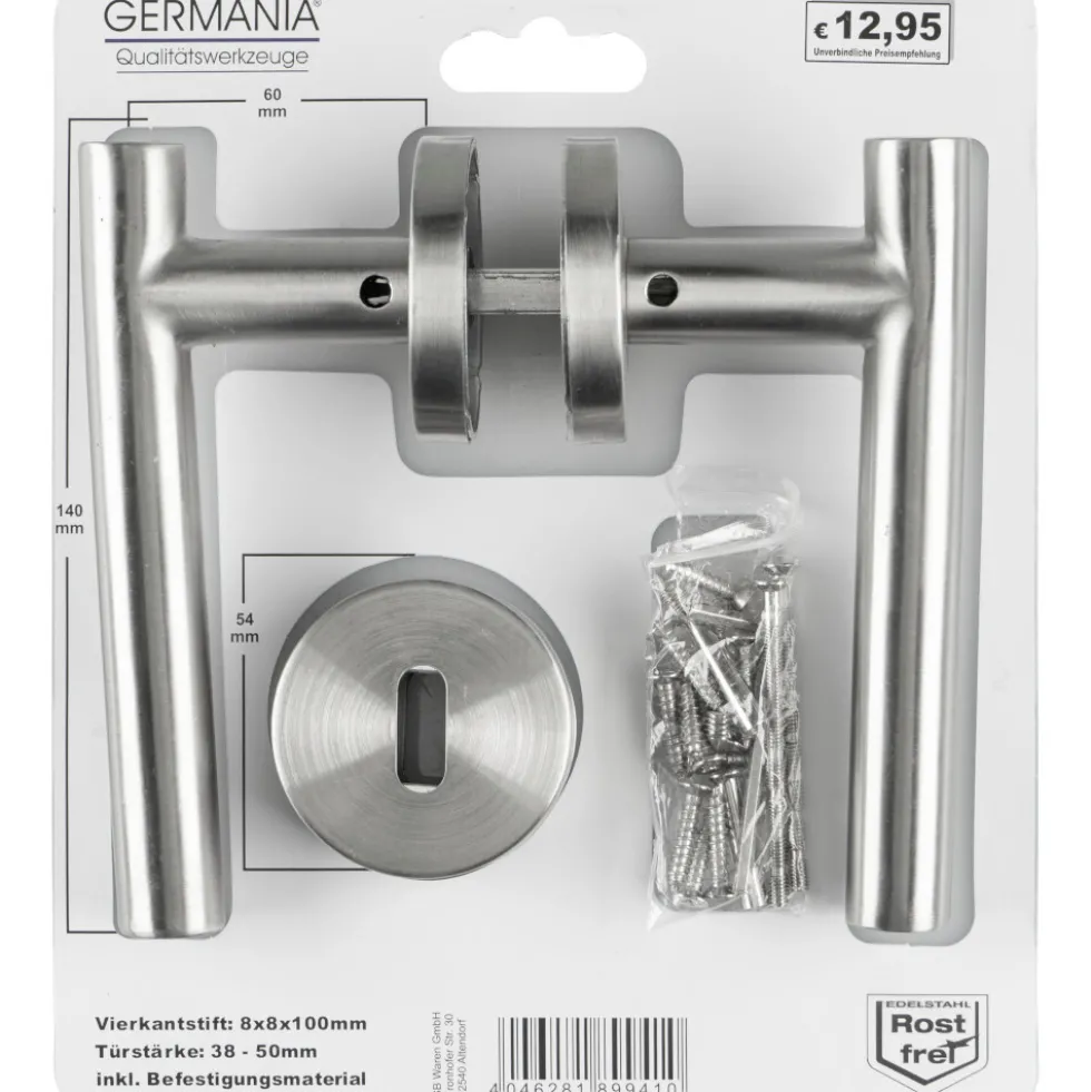 GERMANIA® Türgriffgarnitur Edelstahl L-Form