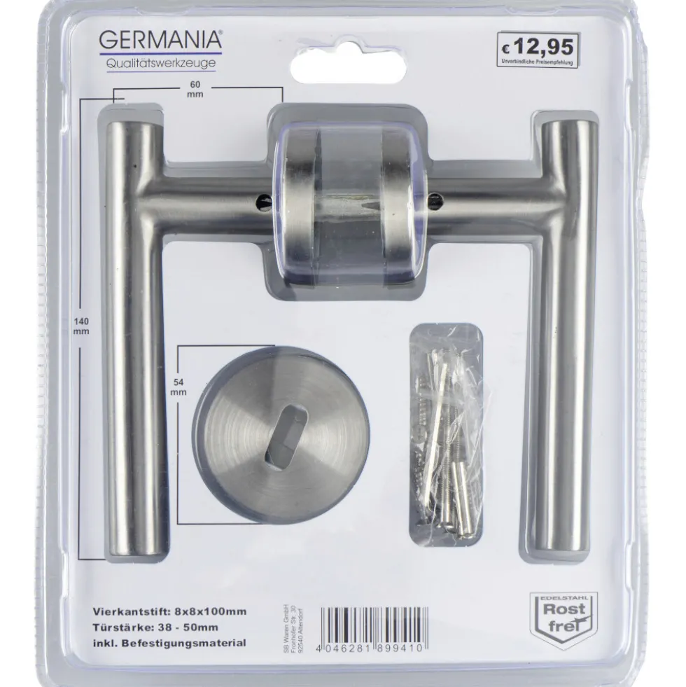 GERMANIA® Türgriffgarnitur Edelstahl L-Form
