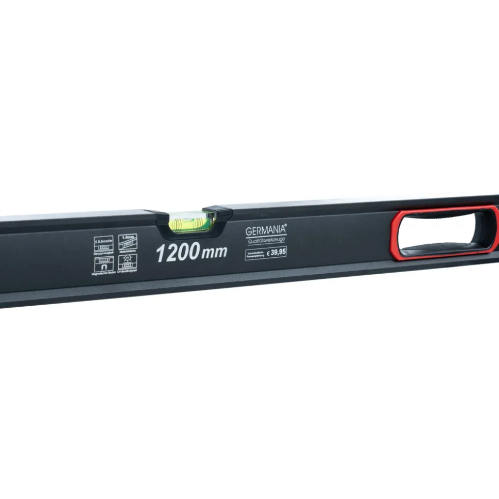GERMANIA® Wasserwaage schwarz 120 cm Aluminium
