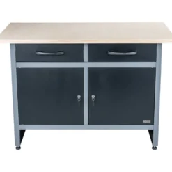 GERMANIA® Werkbank mit Metallgestell und Holz-Arbeitsplatte