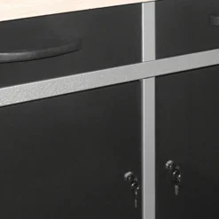 GERMANIA® Werkbank mit Metallgestell und Holz-Arbeitsplatte