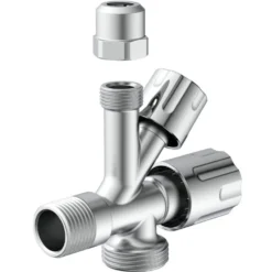 Geräte-Eckventil 1/2 Zoll x 10 mm verchromt mit Geräteanschluss
