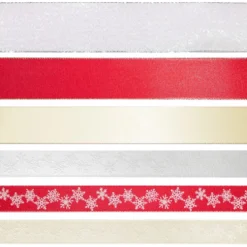 Geschenkband Merry X-Mas in verschiedenen Größen und Dekoren