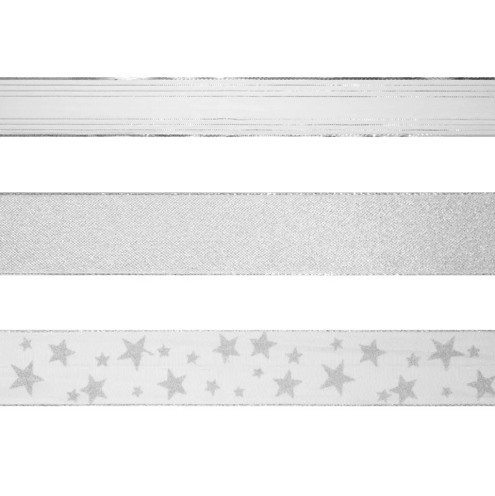 Geschenkband Premium Silber, 2 m x 40 mm