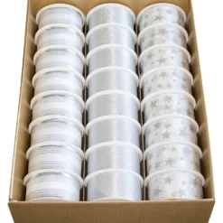 Geschenkband Premium Silber, 2 m x 40 mm