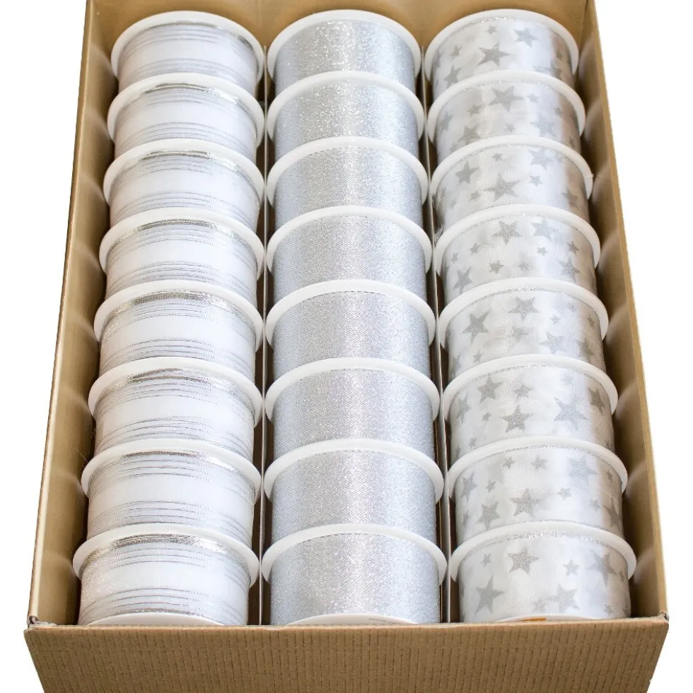 Geschenkband Premium Silber, 2 m x 40 mm