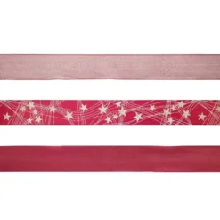 Geschenkband Weihnachten bordeaux, 2 m x 40 mm
