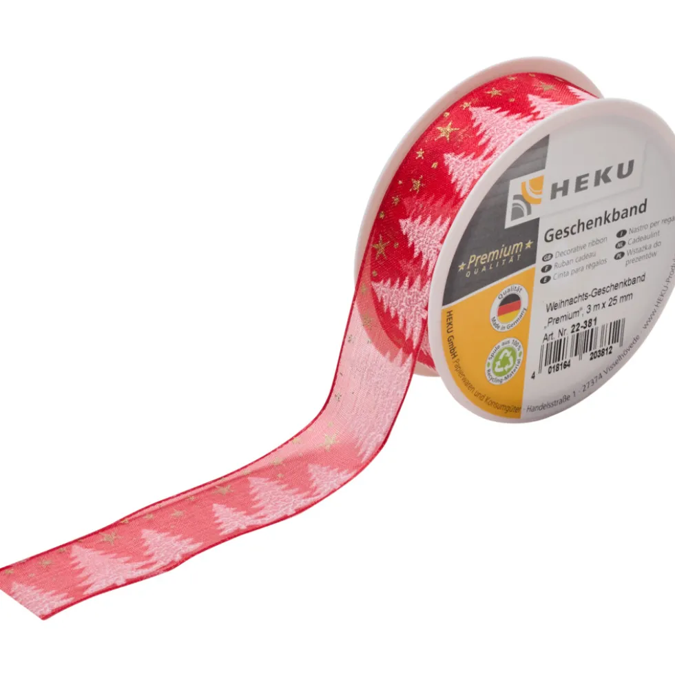 Geschenkband Weihnachten, 3 m x 25 mm
