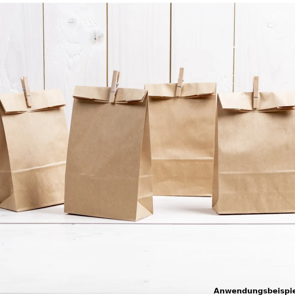 Geschenktüten 6 Stück aus Kraftpapier braun, 21 x 12 x 6 cm