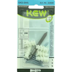 Gipskartondübel 12mm und Spanplattenschrauben, 5 Stück