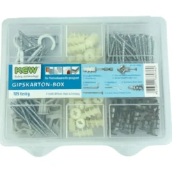 Gipskarton-Sortimentsbox Dübel, Schrauben, Haken