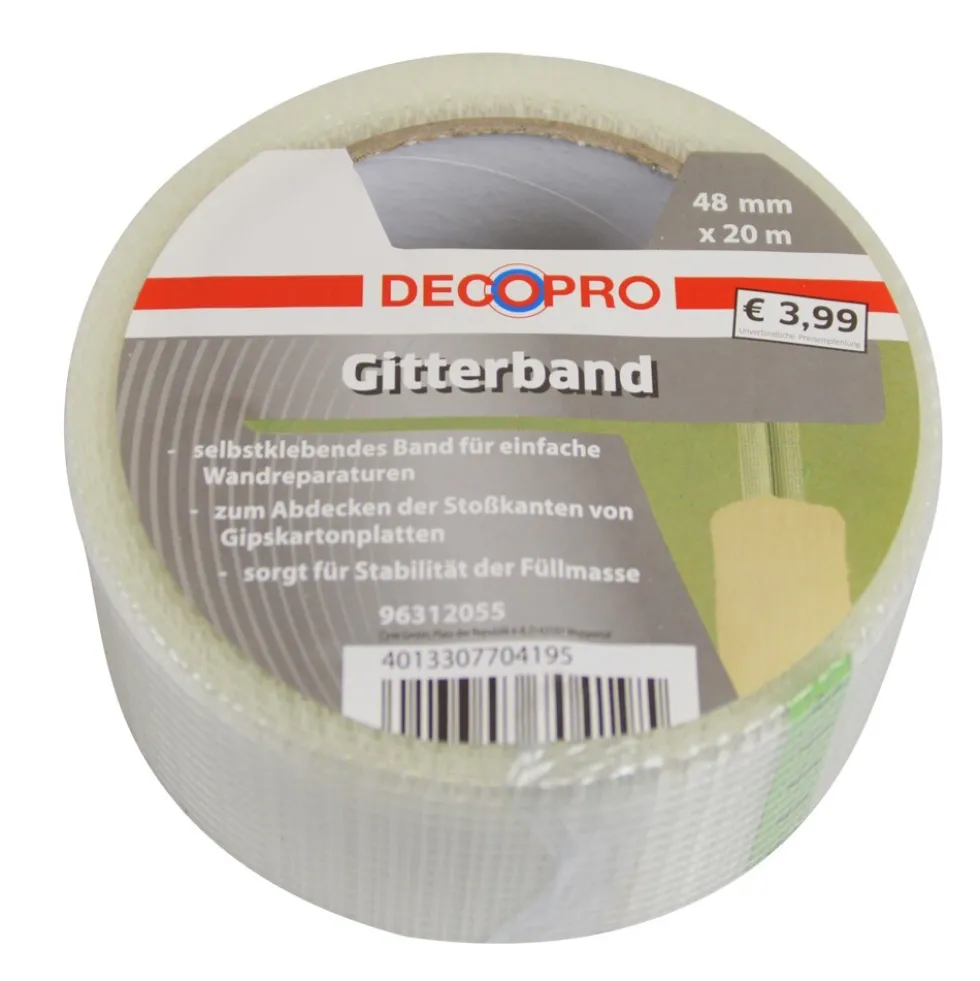 Gitterband 48 mm x 20 m selbstklebend weiß Trockenbau