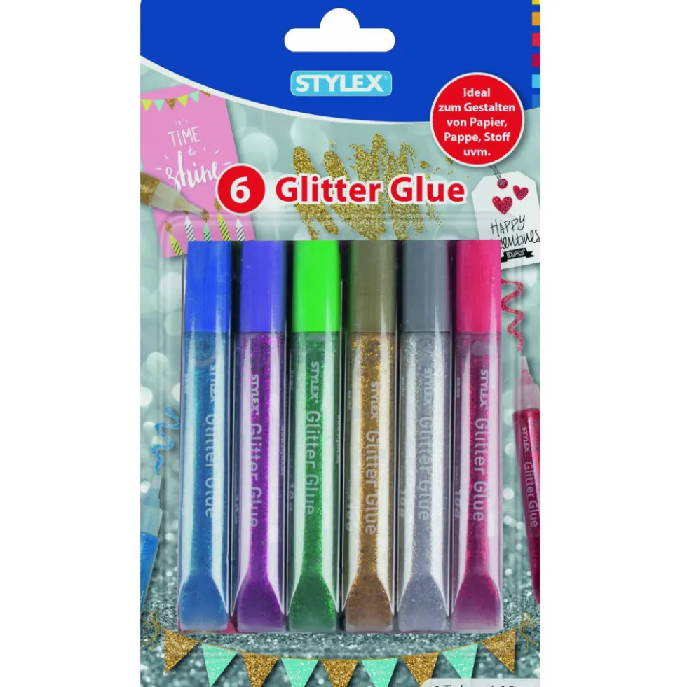 Glitter Glue 6 Tuben je 10 g im Set