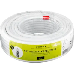 Goobay SAT Koaxial-Kabel, 4-fach geschirmt, 120 db, 20 m