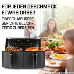 GOURMETmaxx Doppel-Heißluftfritteuse 3100 Watt
