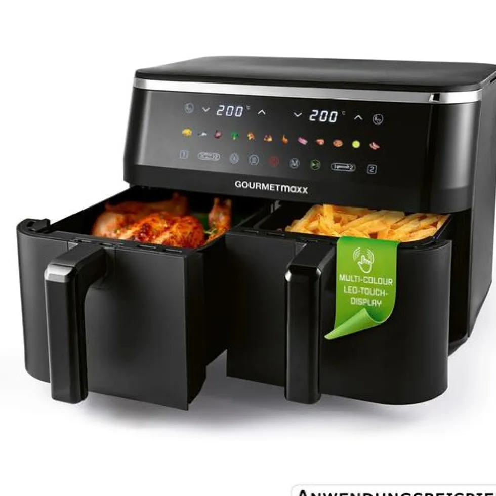 GOURMETmaxx Doppel-Heißluftfritteuse 3100 Watt