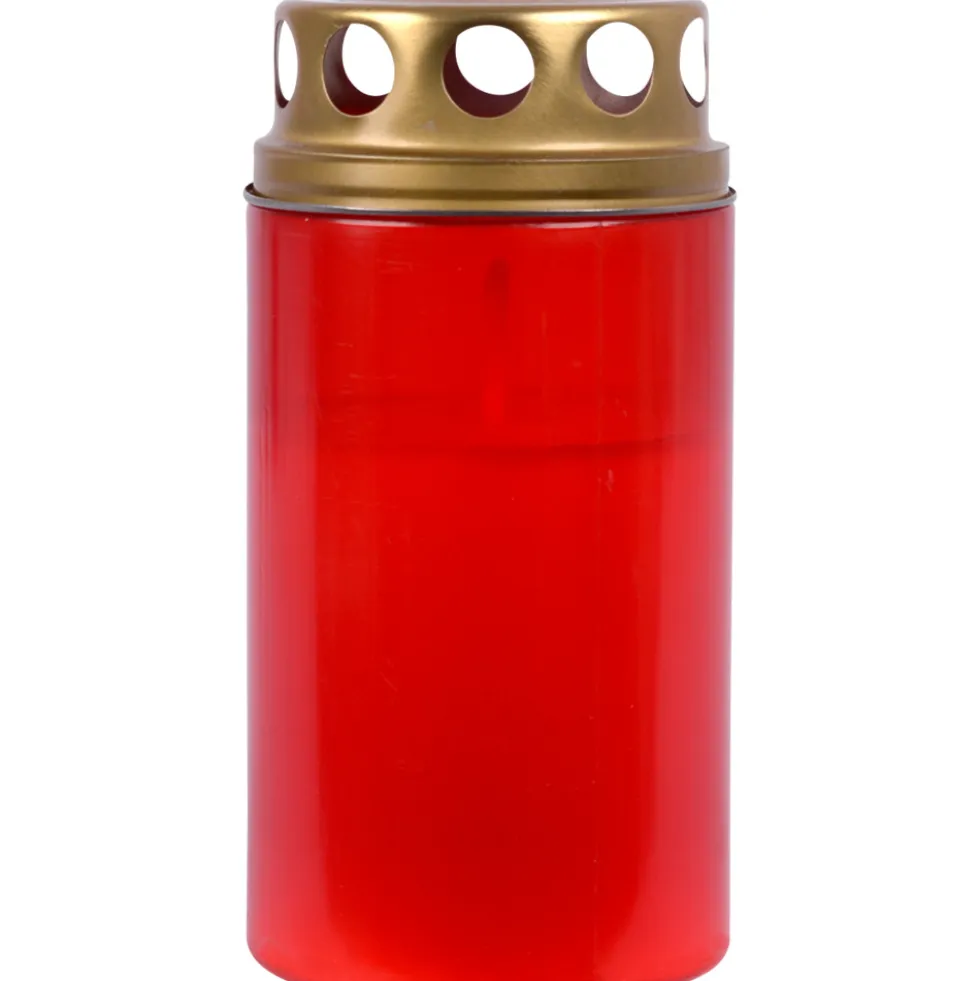 Grabkerze mit Deckel rot