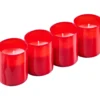 Grabkerzen Nachfüllpack 4er-Set rot
