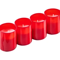 Grabkerzen Nachfüllpack 4er-Set rot