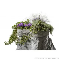 GreenLife Pflanzschale für Regenspeicher ''Hinkelstein'', granitgrau