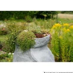 GreenLife Pflanzschale für Regenspeicher ''Hinkelstein'', granitgrau