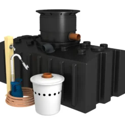 GreenLife Regenwassertank Komplettset mit Zapfsäule in Sandbeige